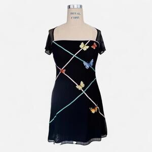 Tadashi 90s Butterfly Mini Dress Women’s M